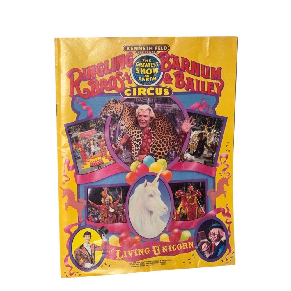 Ringling Bros Circus Program 1985 115th Edition Living Unicorn Poster
